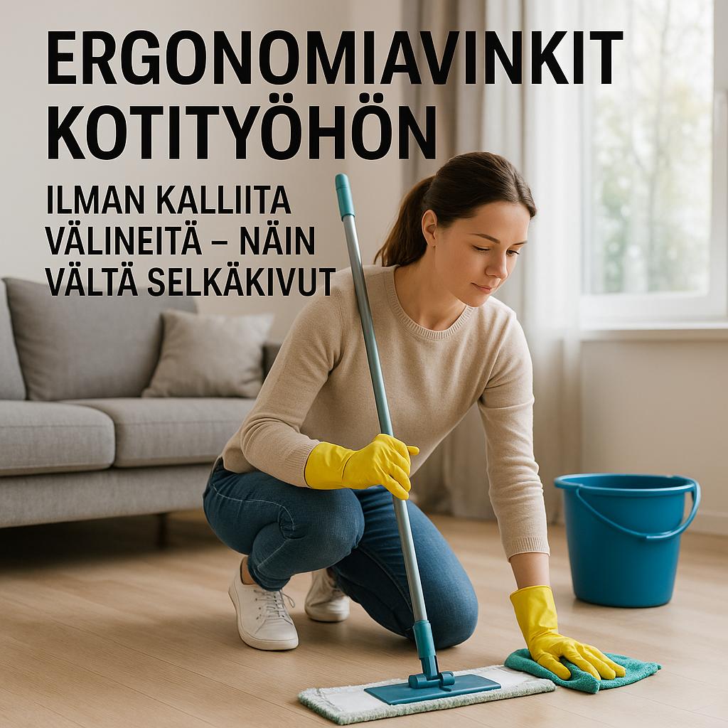 Ergonomiavinkit kotityöhön ilman kalliita välineitä – näin vältät selkäkivut