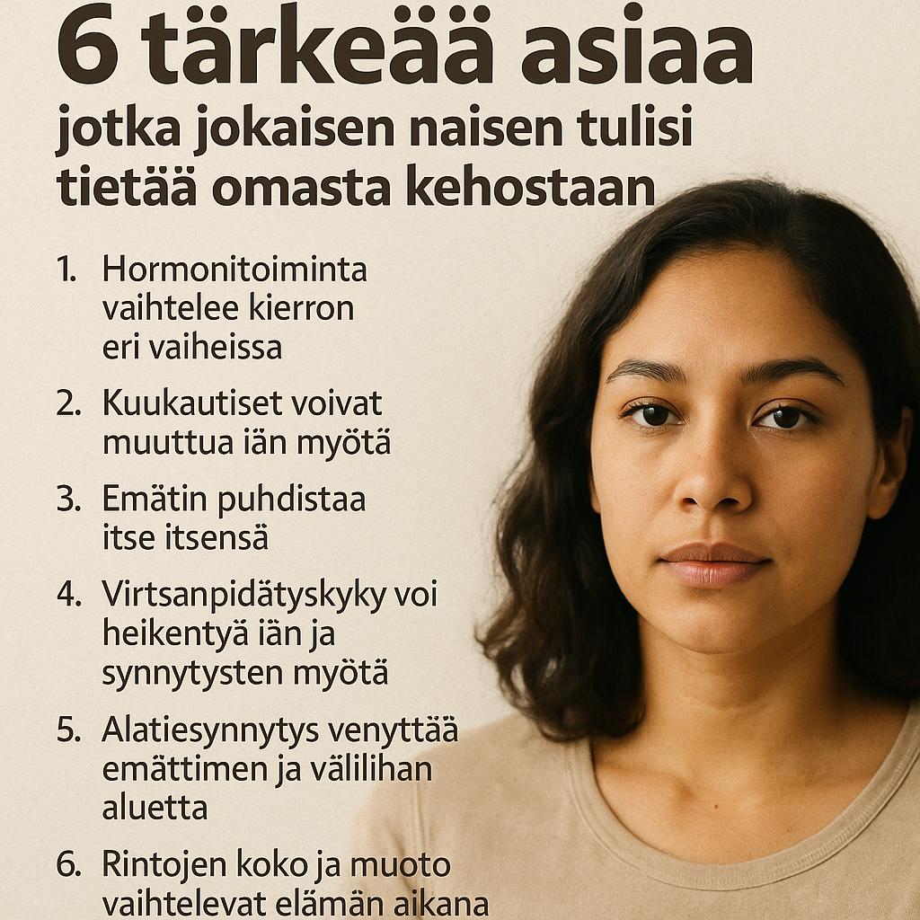6 tärkeää asiaa jotka jokaisen naisen tulisi tietää omasta kehostaan