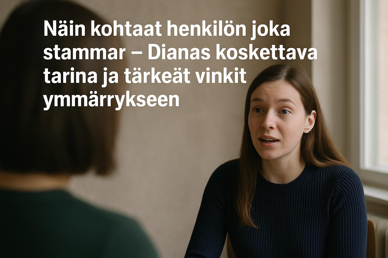 Näin kohtaat henkilön joka stammar – Dianas koskettava tarina ja tärkeät vinkit ymmärrykseen