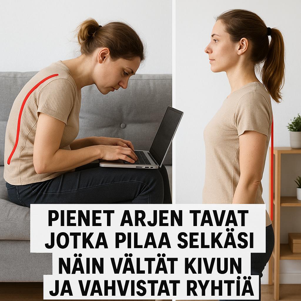 Pienet arjen tavat jotka pilaa selkasi – näin vältät kivun ja vahvistat ryhtiä